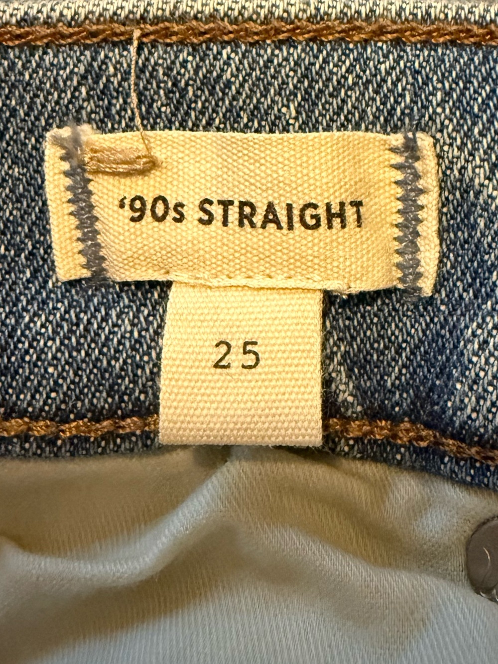 Madewell ’90s Modern Straight High Waist Medium Blue Wash Denim Jeans 25 NWT - Picture 7 of 11